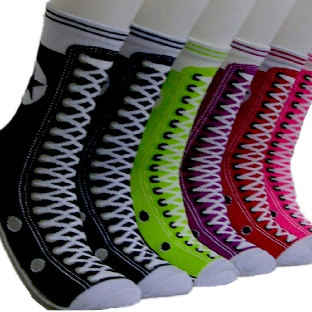 6 Pair Girls Tennis Shoe Socks